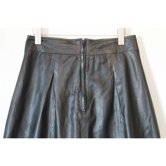 NWT Bod & Christensen Soft Leather Sissy Midi Skirt Black Women's Size 12 H14127 - Picture 7 of 12